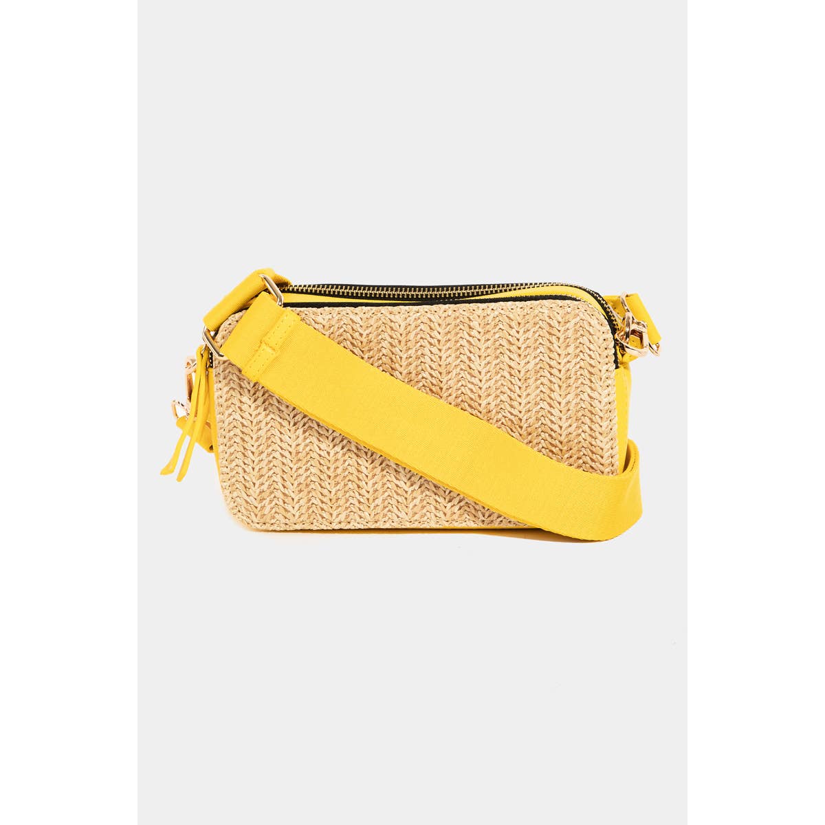 Rectangle Crossbody Straw Bag