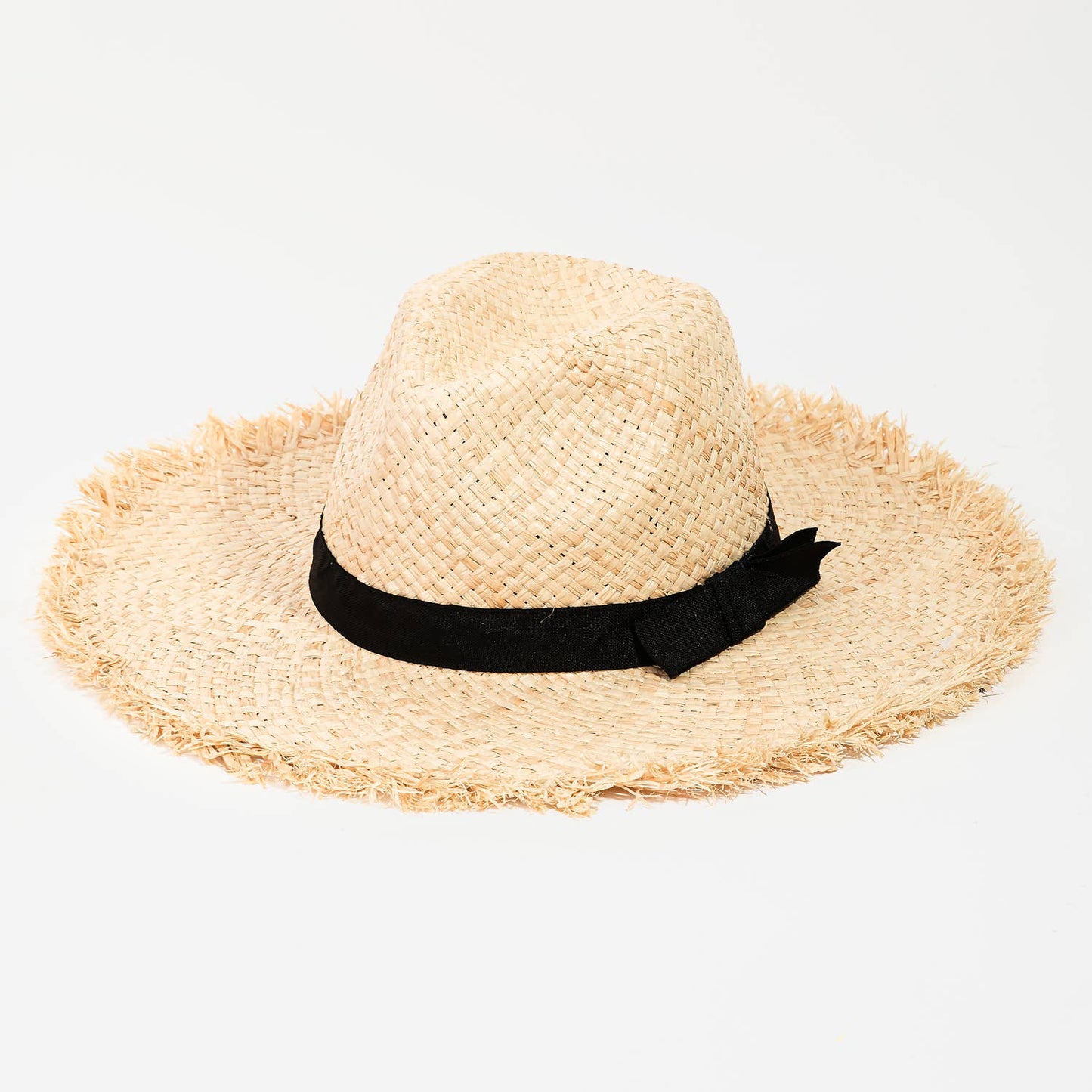Raffia Braided Flat Brim Straw Hat