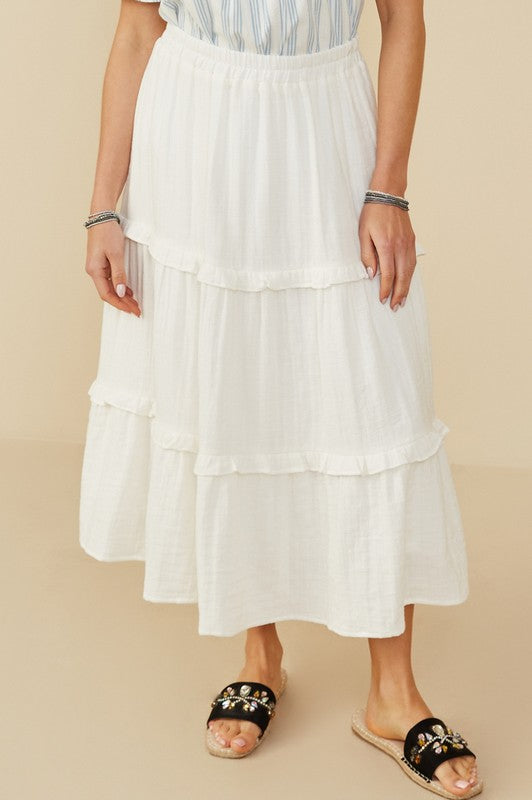 Jayla Ruffle Textured Skirt