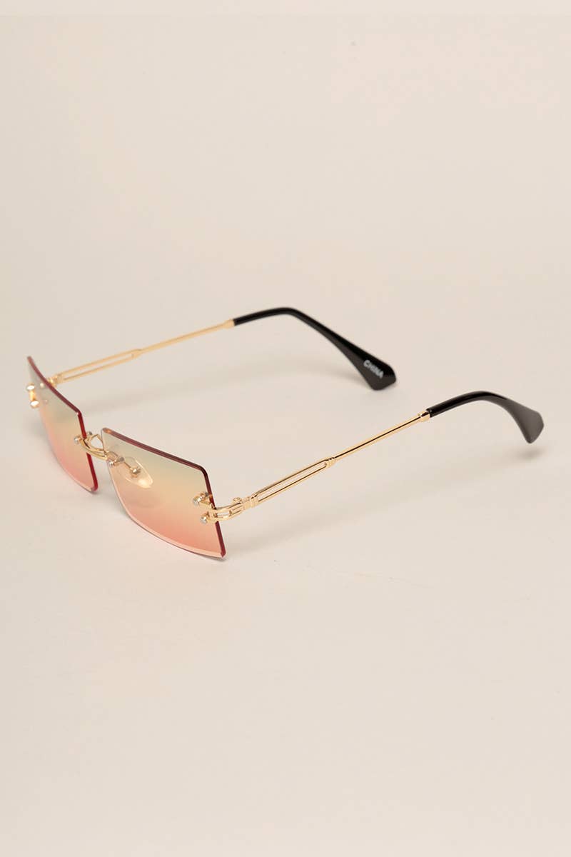 Rimless Rectangular Sunglasses