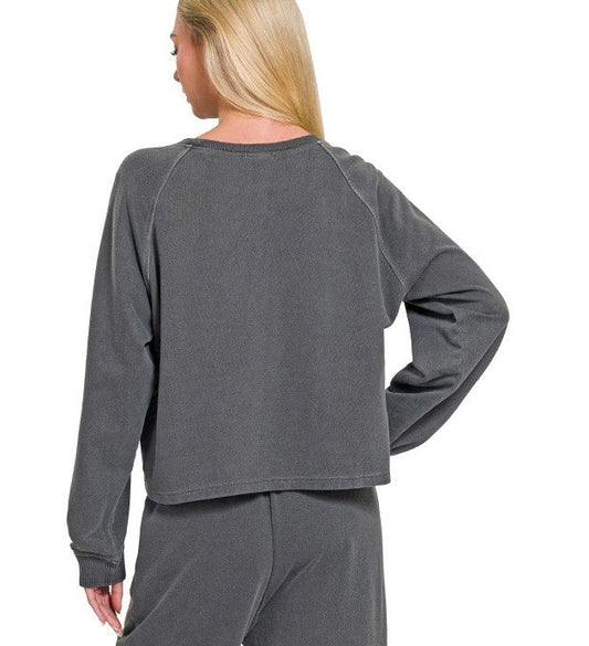 Ava Washed Terry Pullover