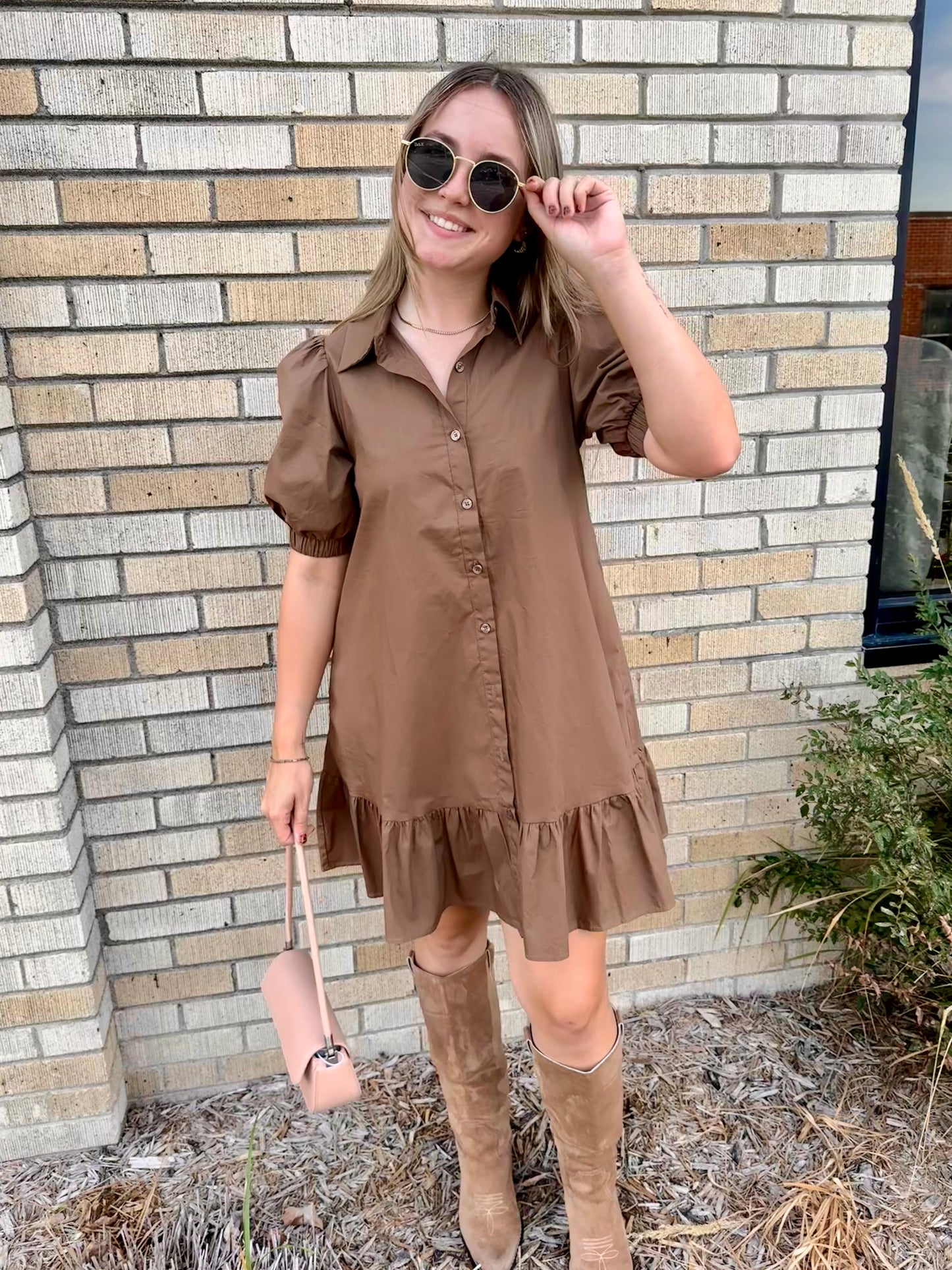 Levy Button Down Shift Dress