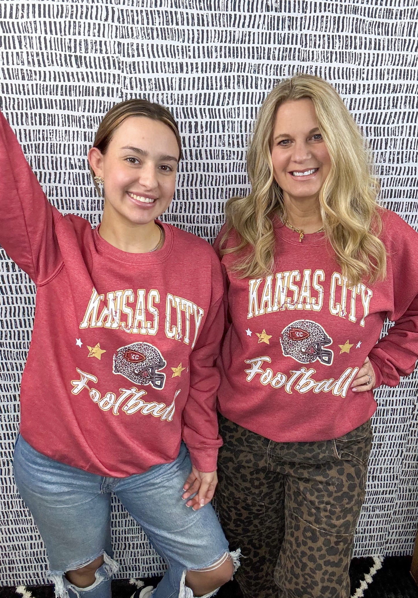 KC Football Leopard Helmet Sweatshirt