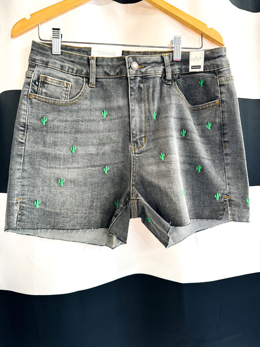 Judy Blue Hi-Waist Cactus Denim Shorts