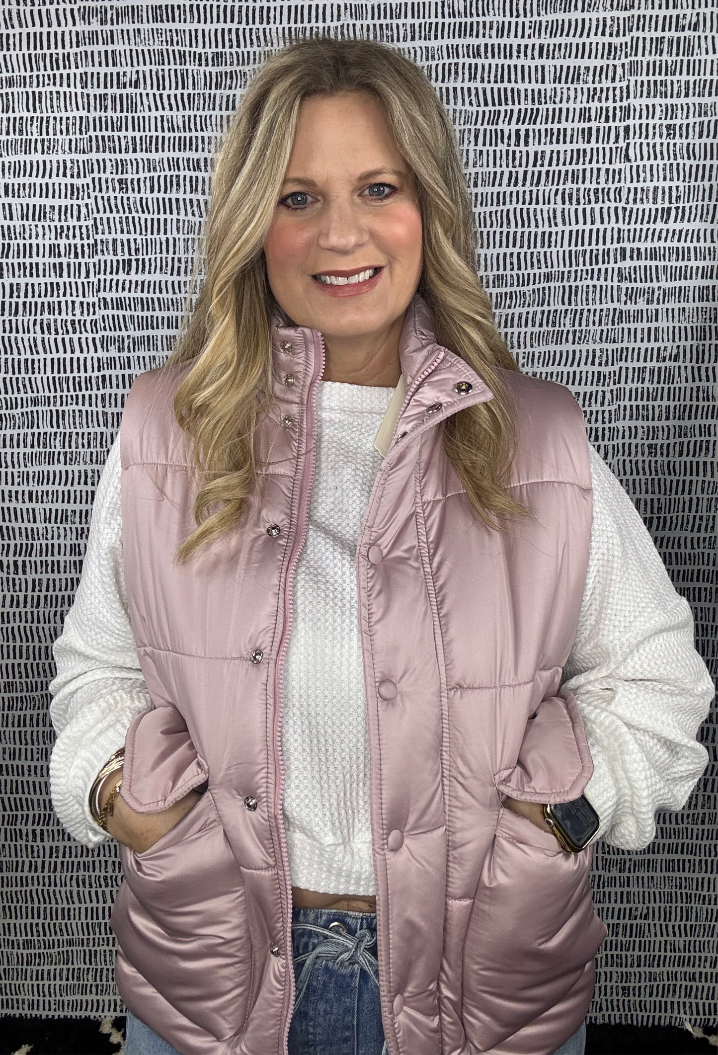 Flap Pocket detail padded vest