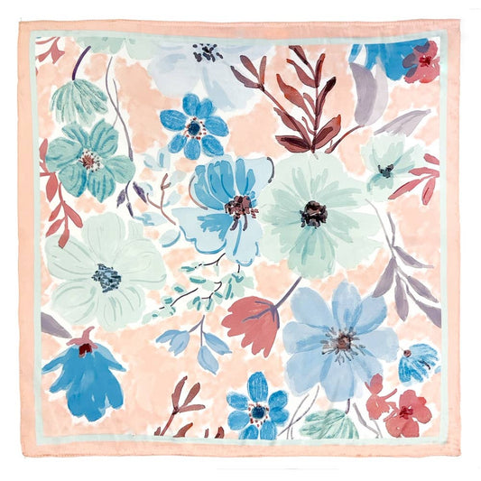 Floral Pattern Square Bandana Scarf