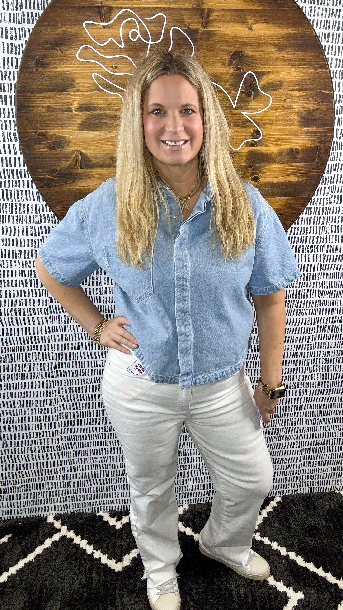 Rowan Cropped Risen Denim Top