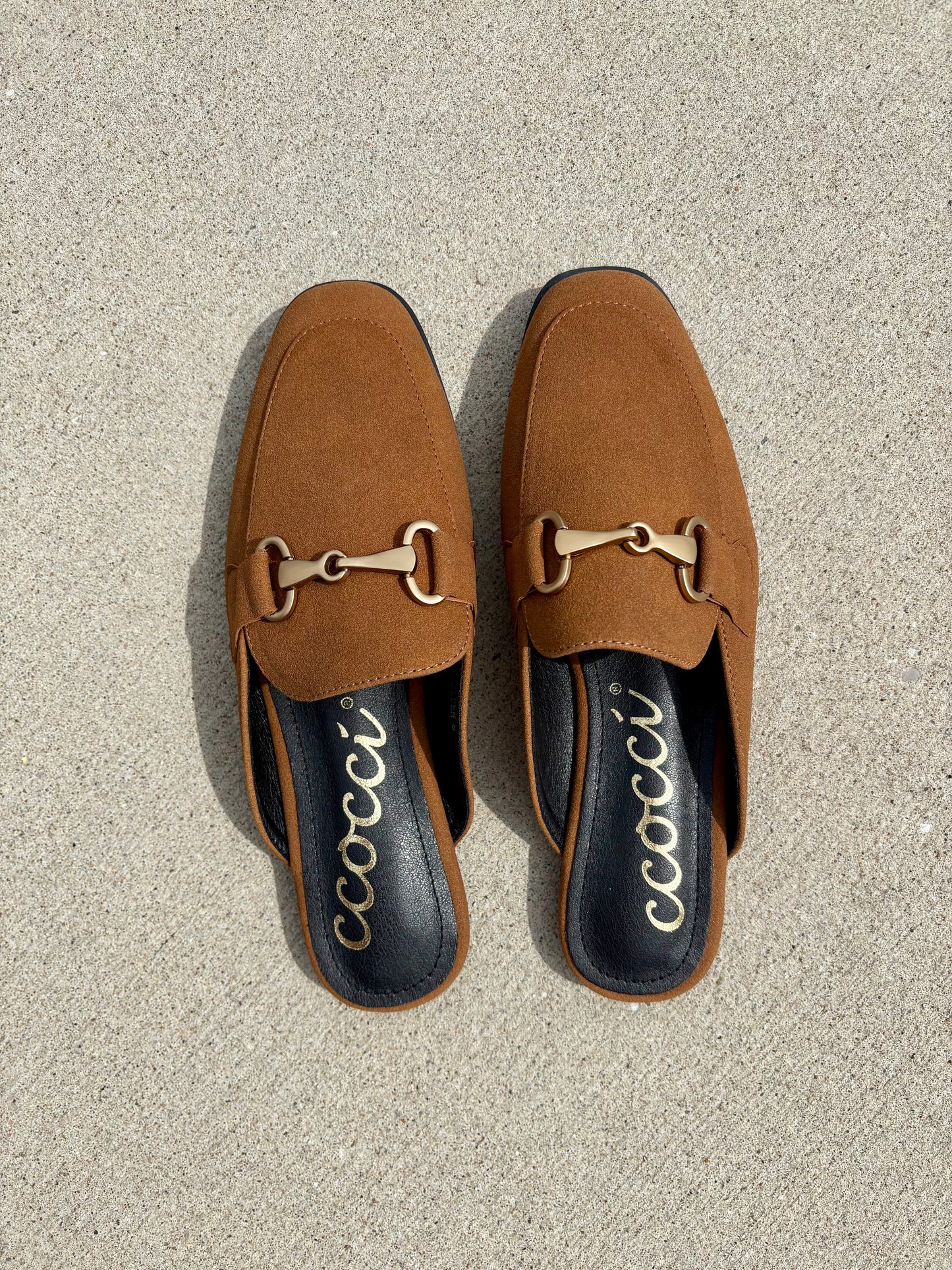 Eileen Horsebit Link Mule Flats