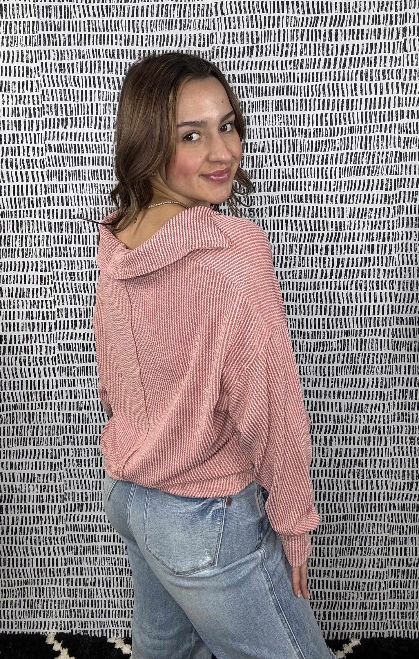 Raw Edge Collared Urban Rib Top