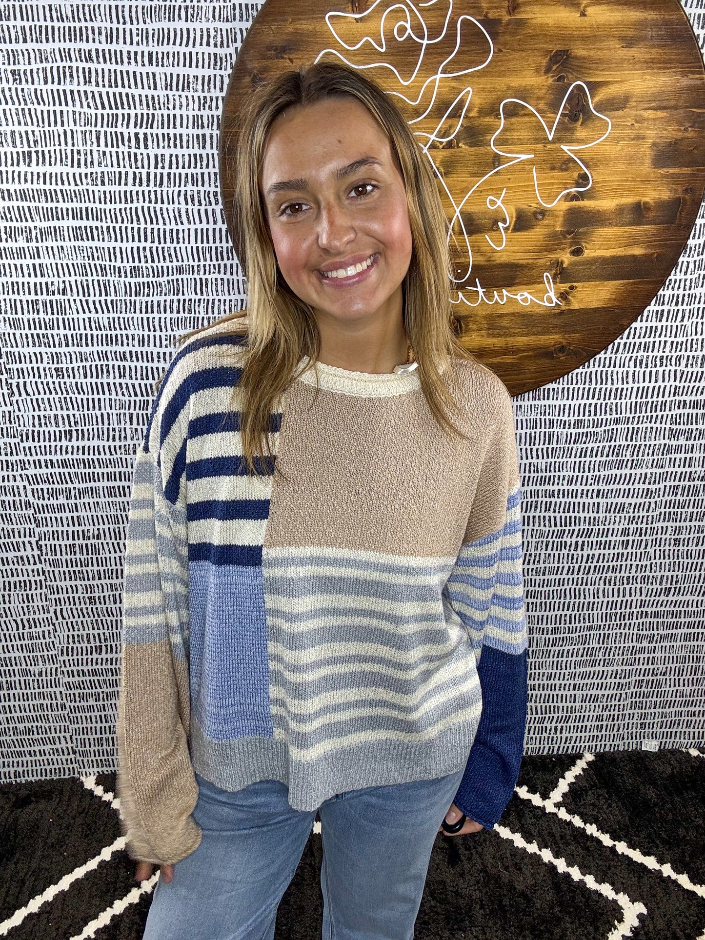 Tinsley Oversized Color Block Top