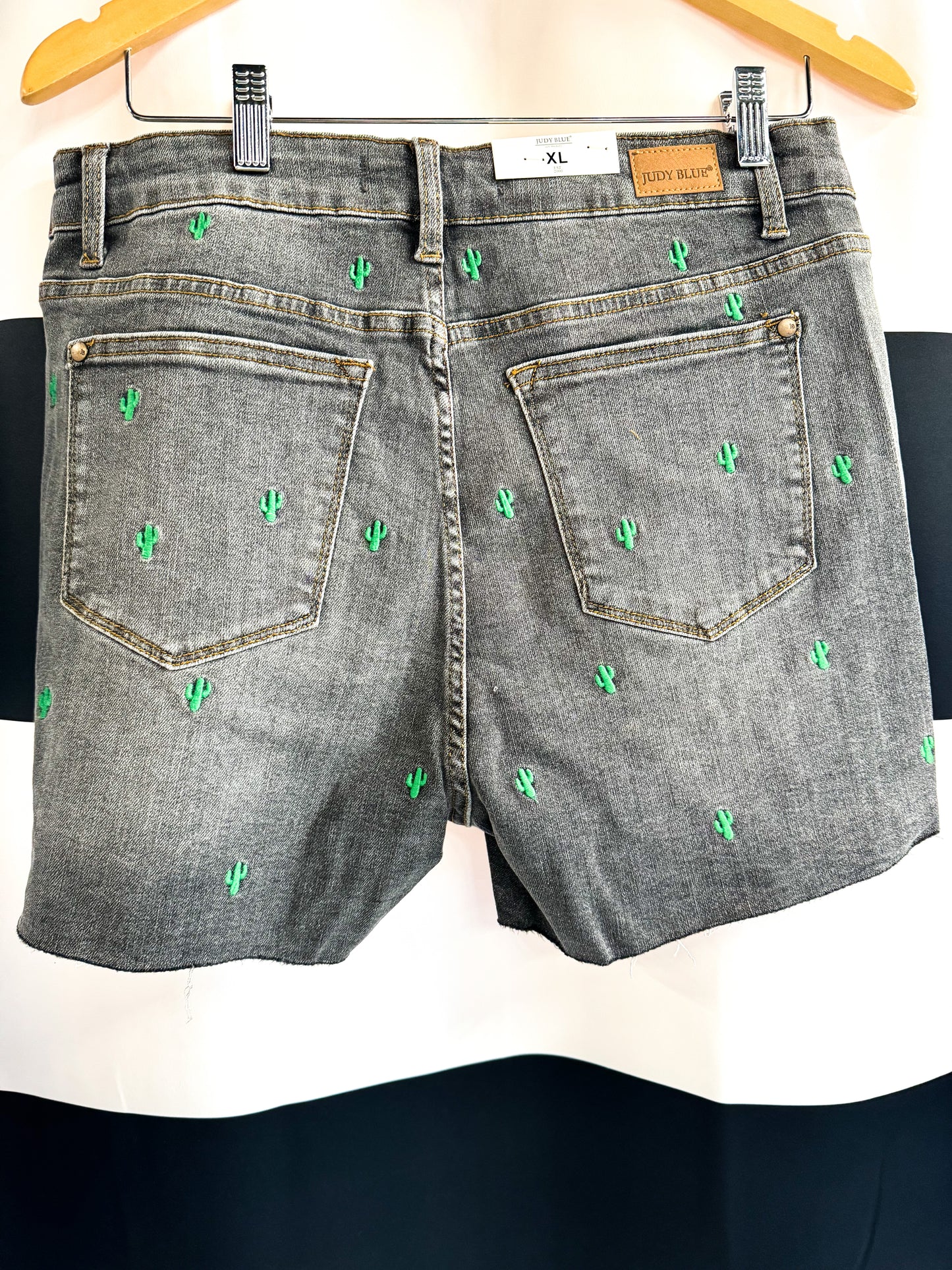 Judy Blue Hi-Waist Cactus Denim Shorts