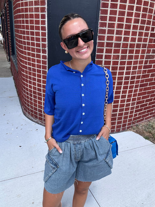 Peppa Denim Loose Fit Shorts with Pockets