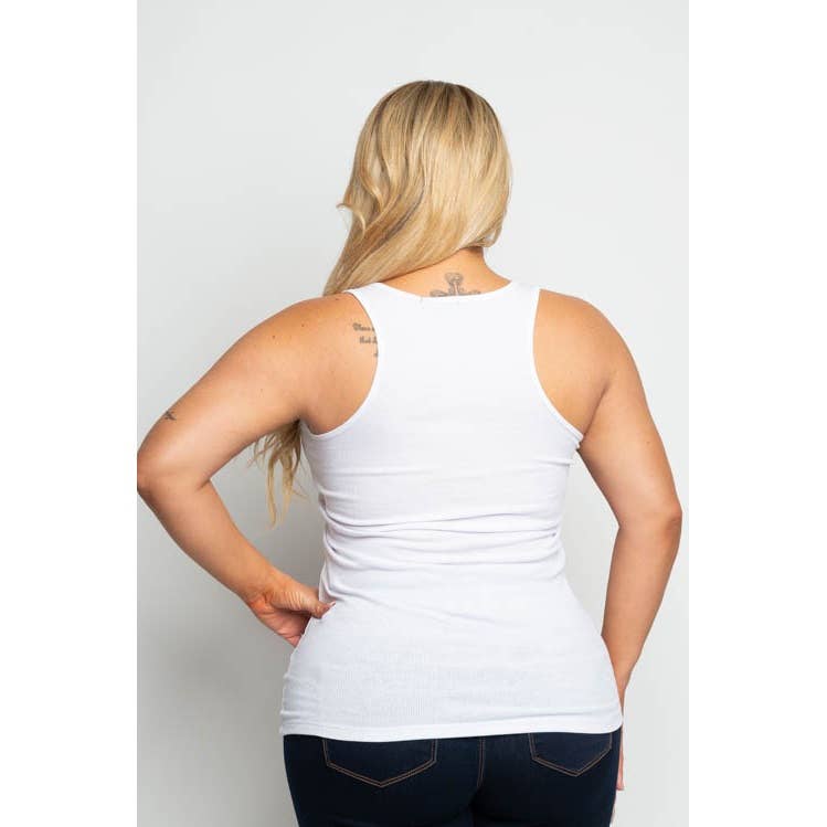 Plus Ribbed Scoop Neck Tank
