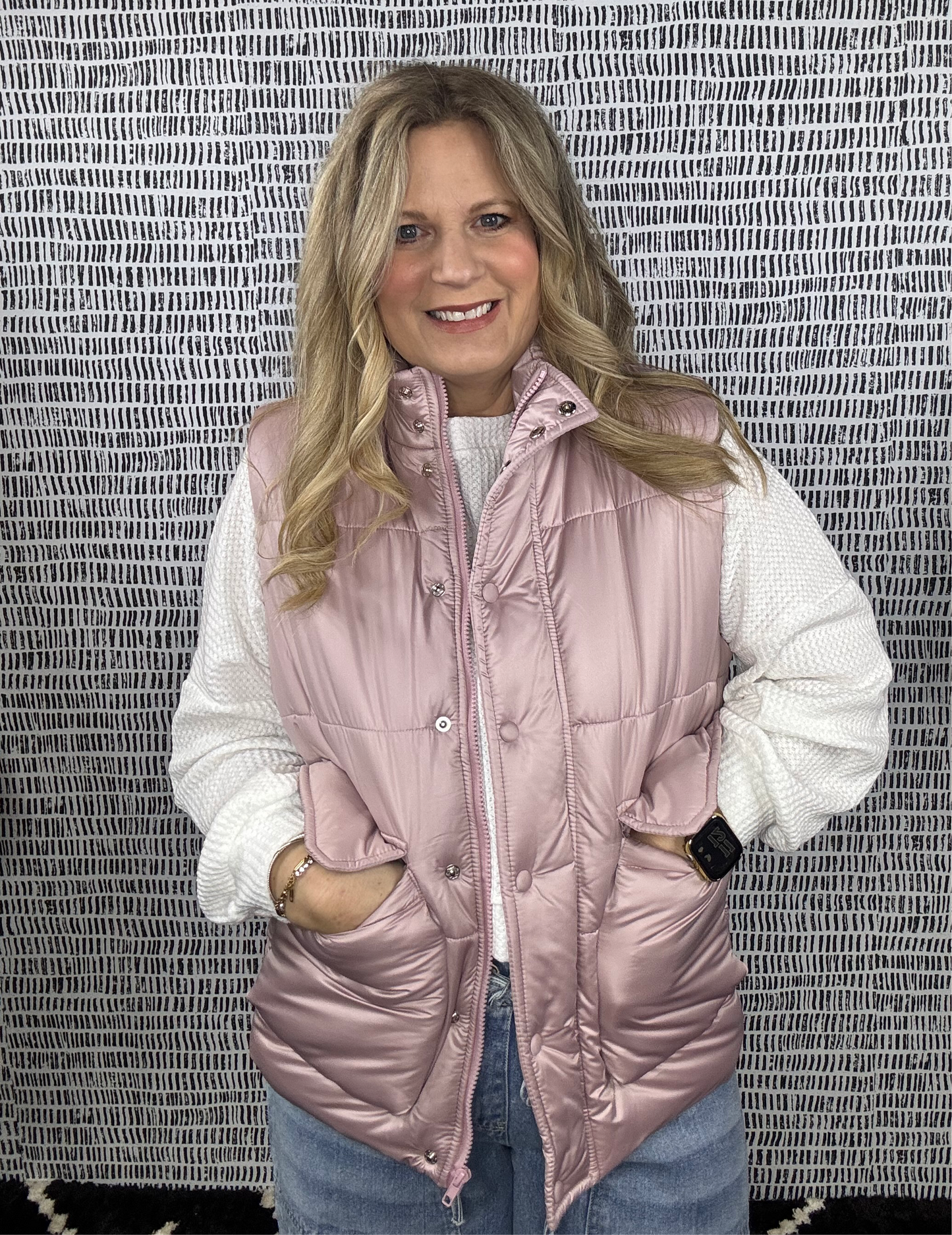 Flap Pocket detail padded vest