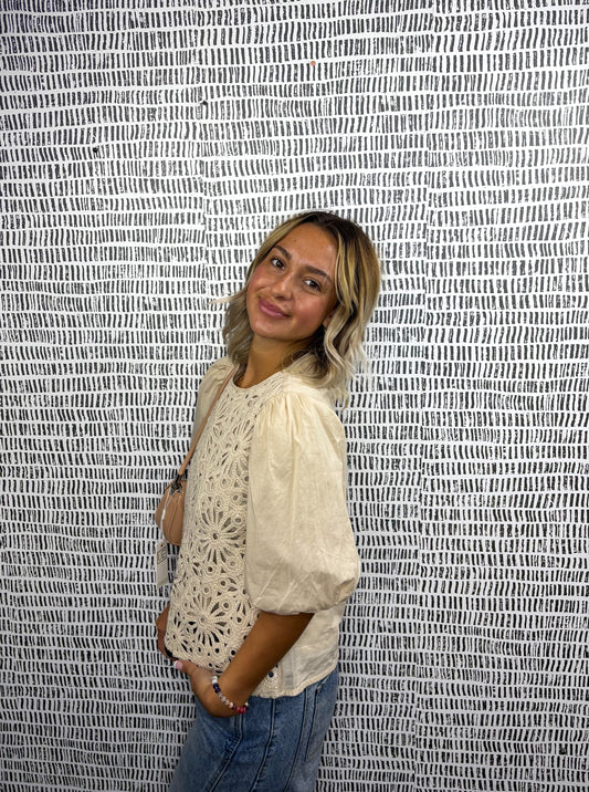 Demi Sequin Crochet Blouse