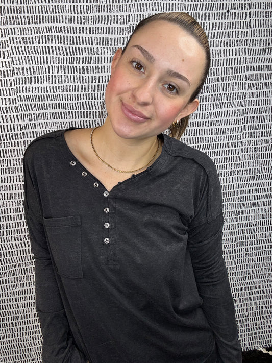 Mineral Washed Cotton Knit Top