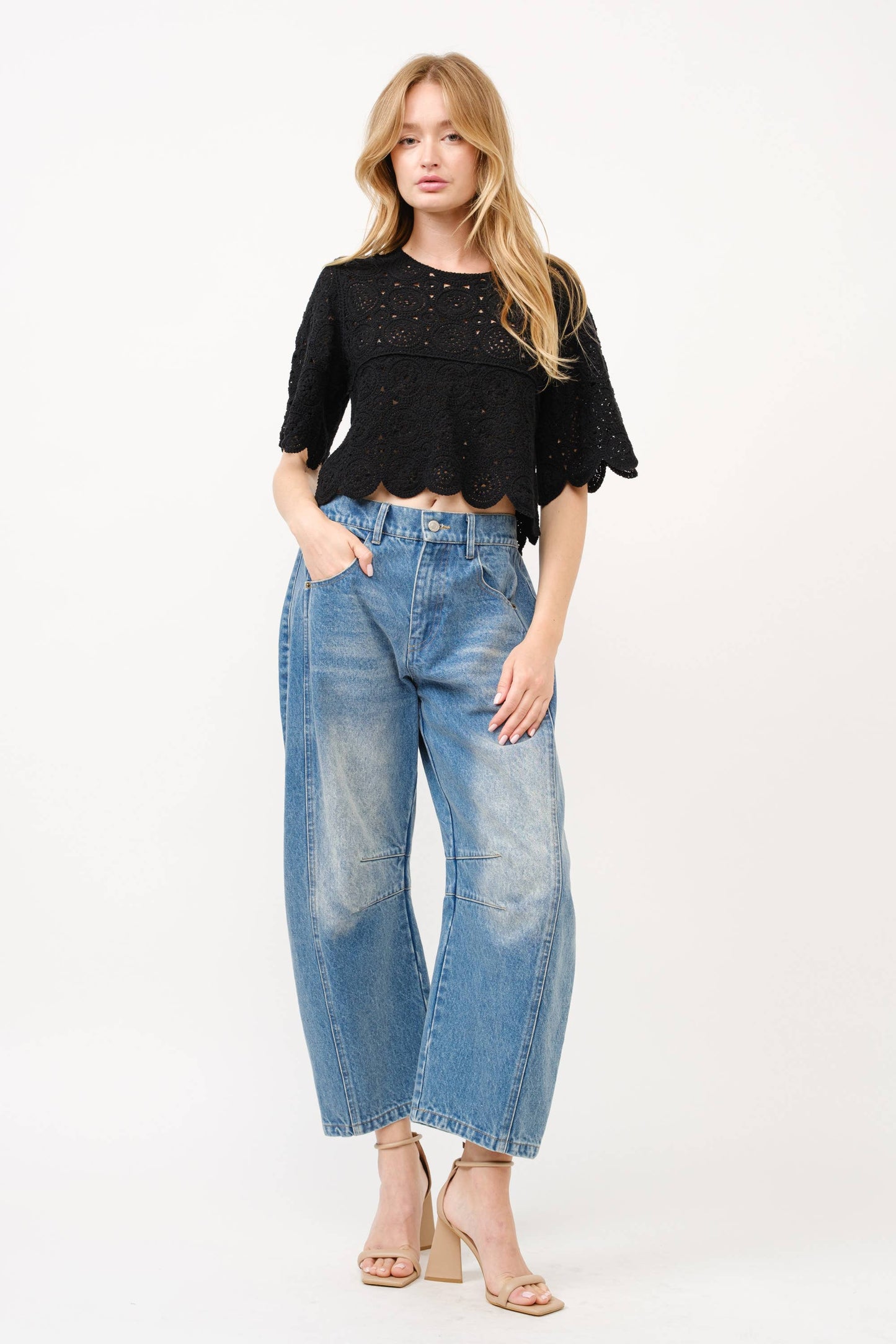 Relax crop Barrel Jeans