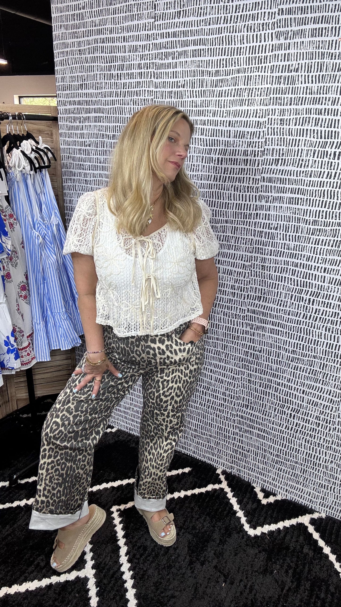 Macy Leopard Twill Pants