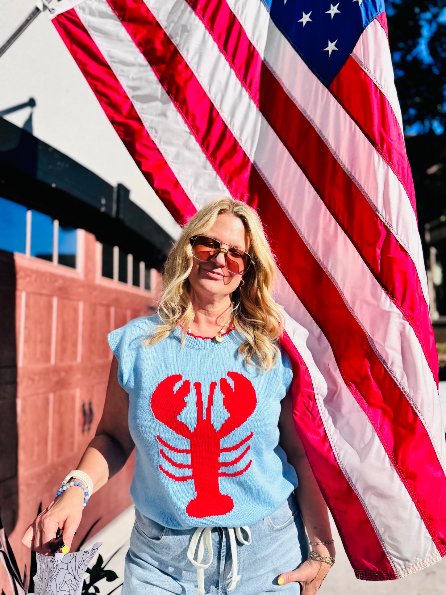 Lobster Scallop Edge Sweater Top