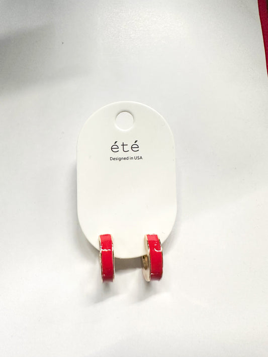 Mini Red/Gold Contrast Hoop