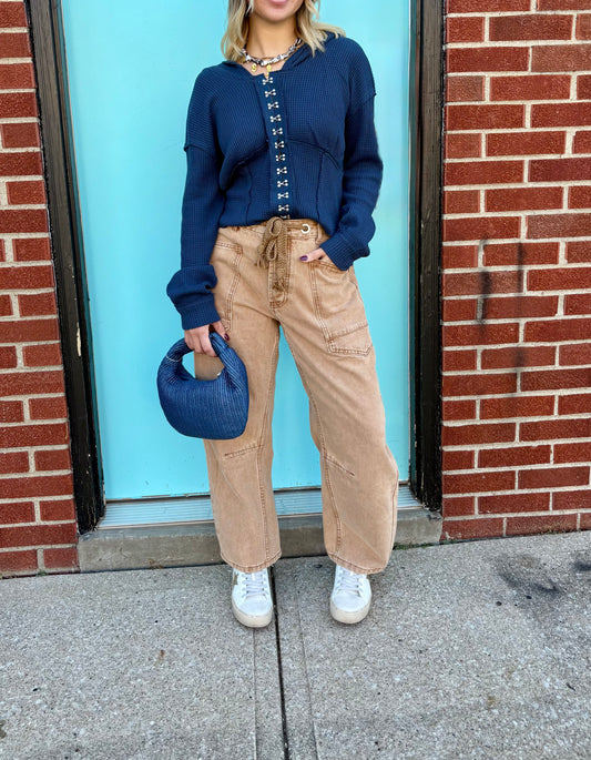 Kourtney Waffle Knit Corset Hoodie