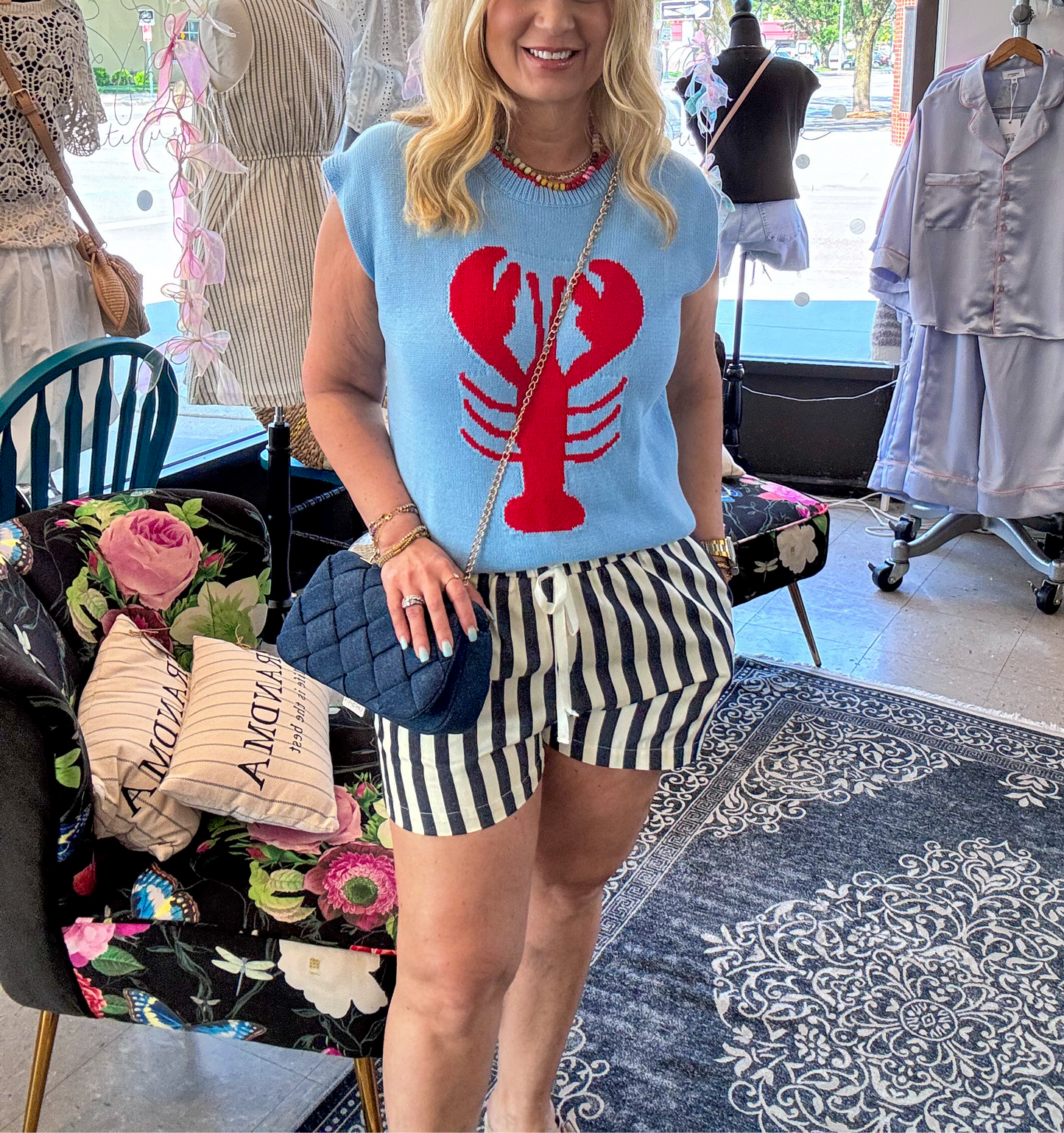 Lobster Scallop Edge Sweater Top