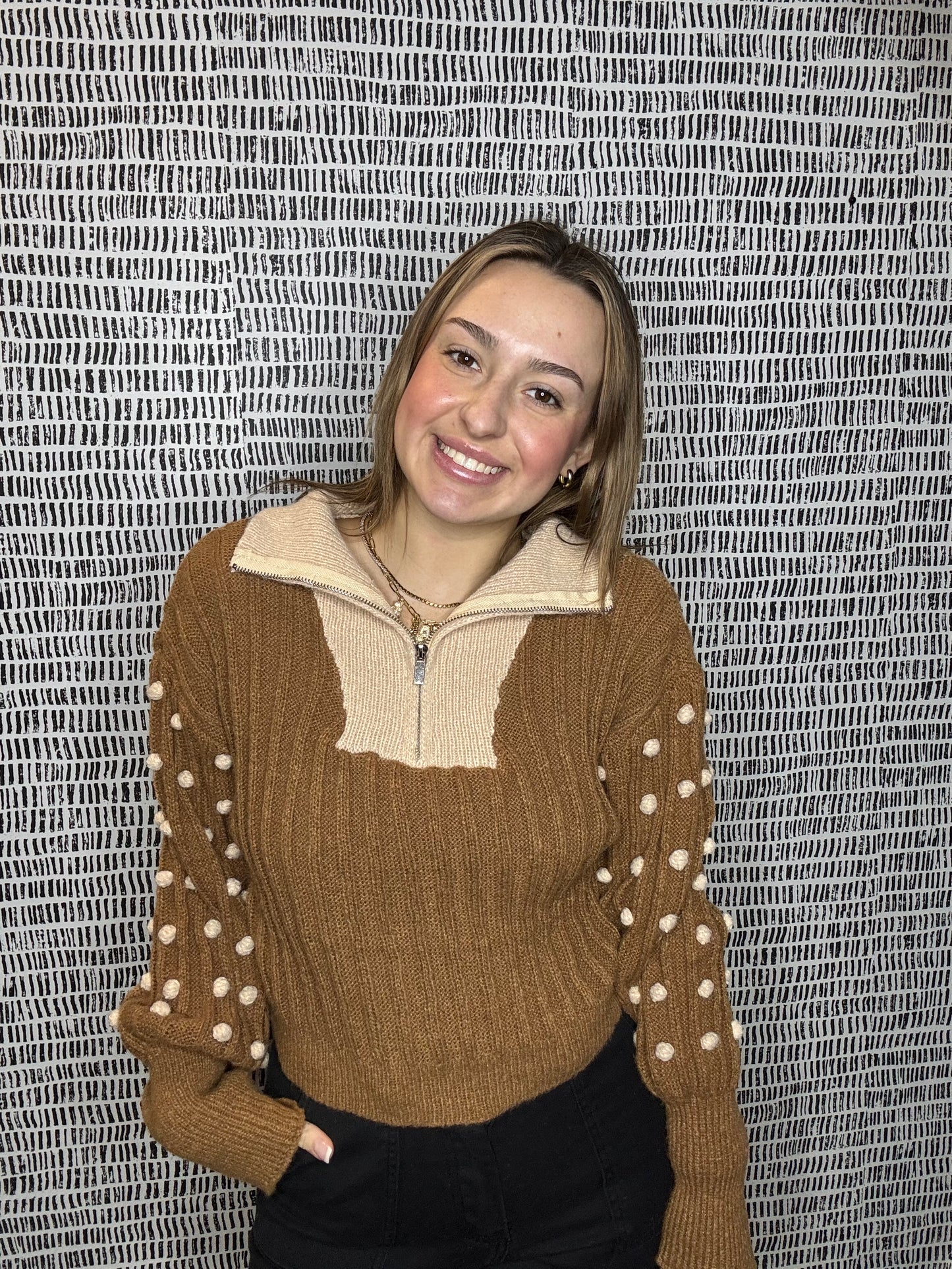 Contrast Turtle Neck Sweater