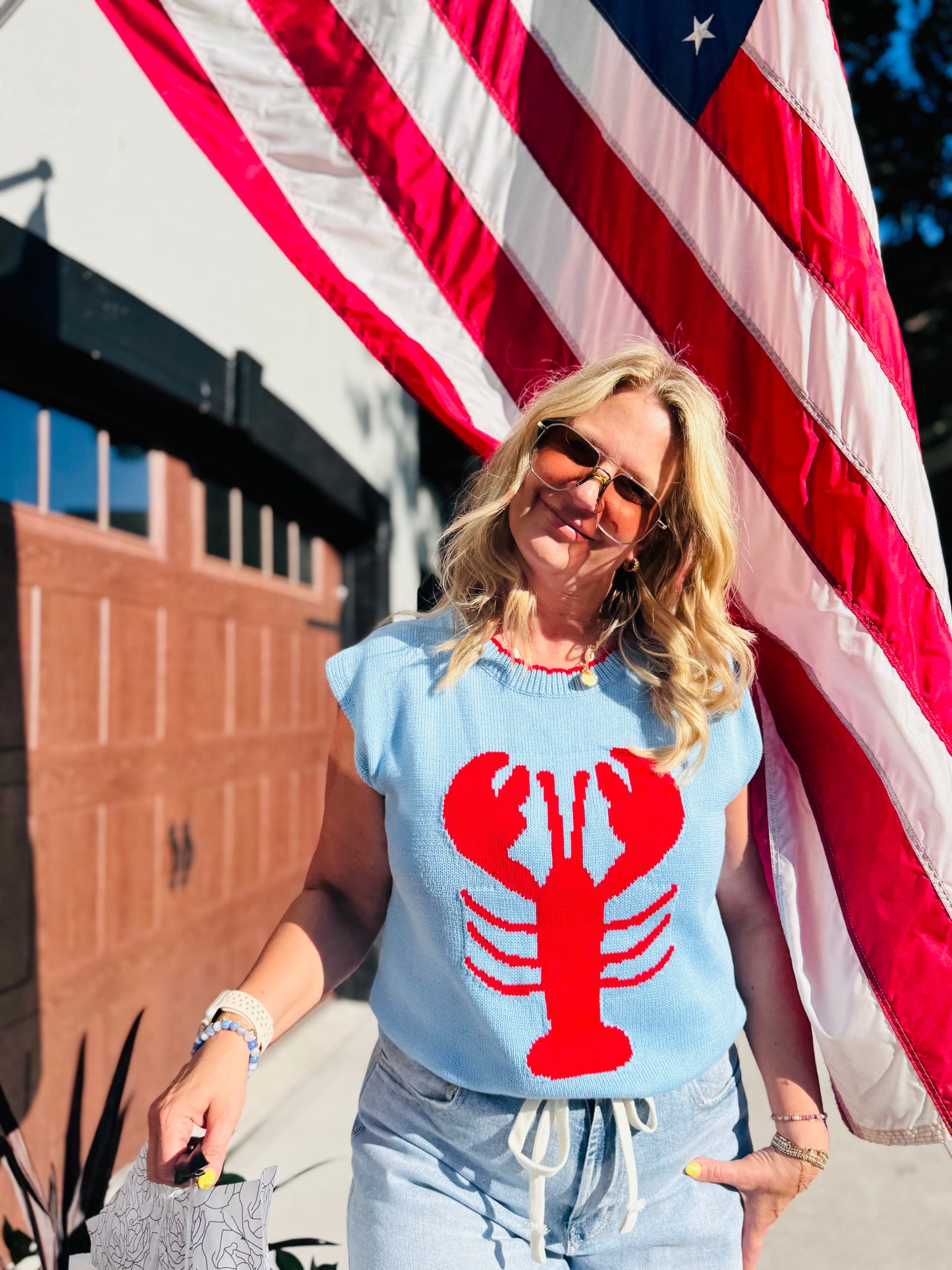Lobster Scallop Edge Sweater Top