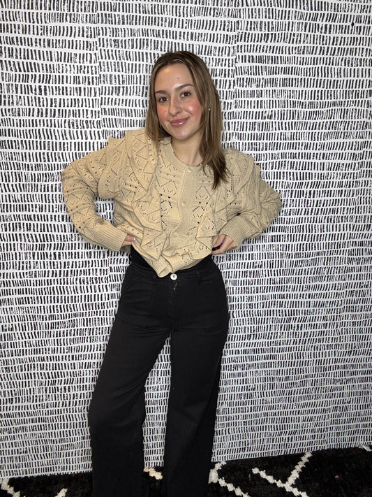 Cotton Stretch Wide Leg Denim