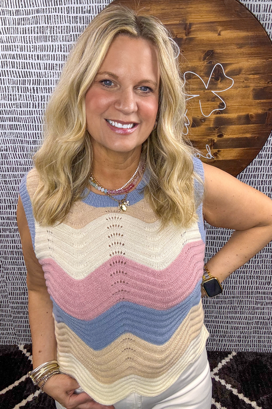 Makenna Pointelle Sweater Tank