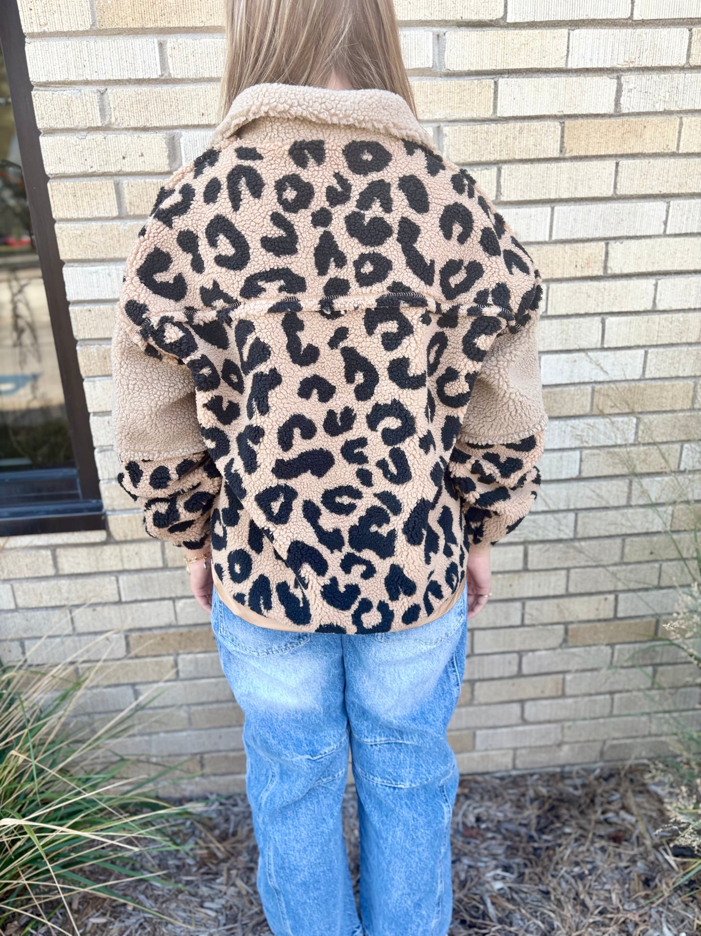 Leopard Fleece Pullover