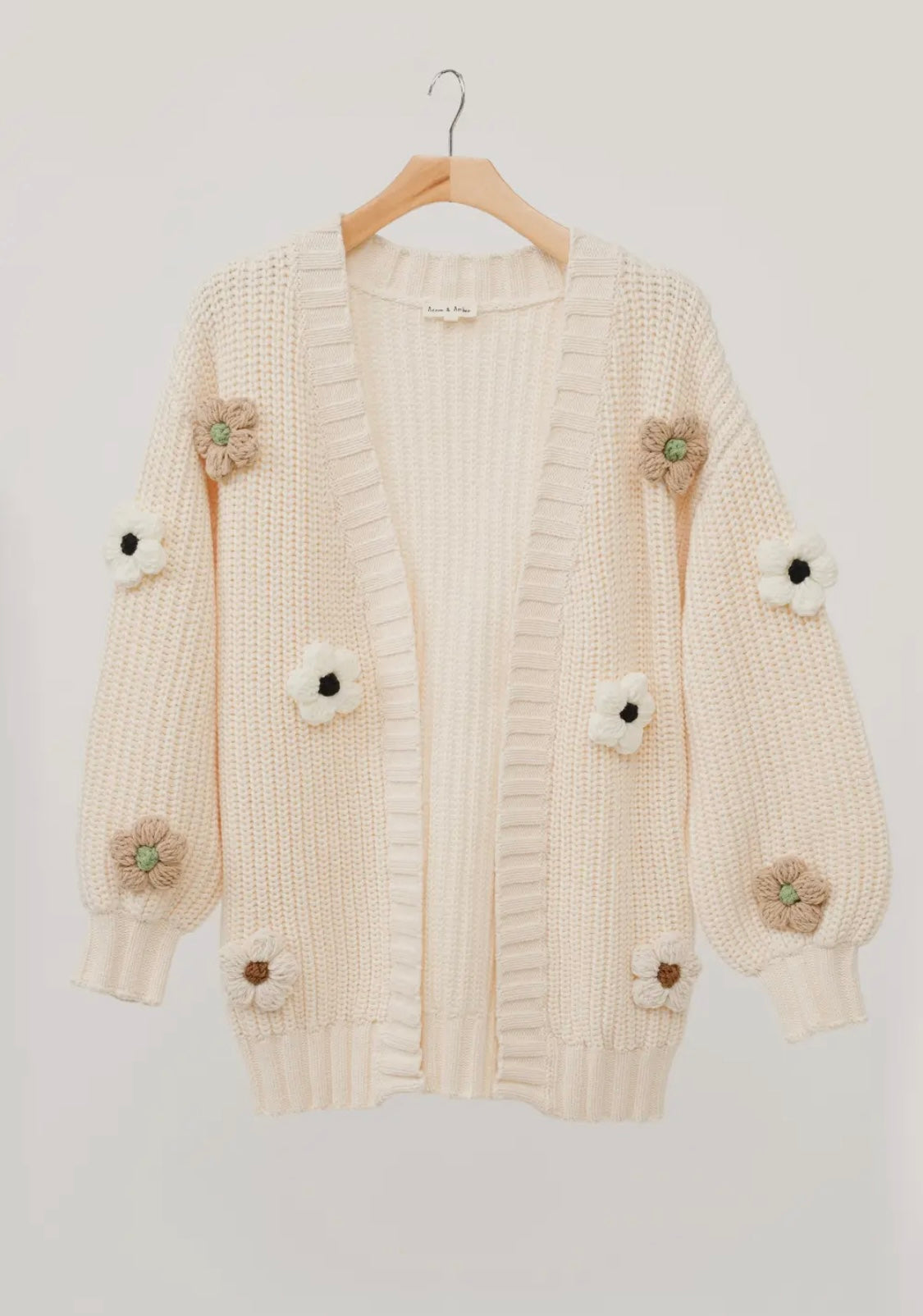 3D Chunky Flower Cardigan