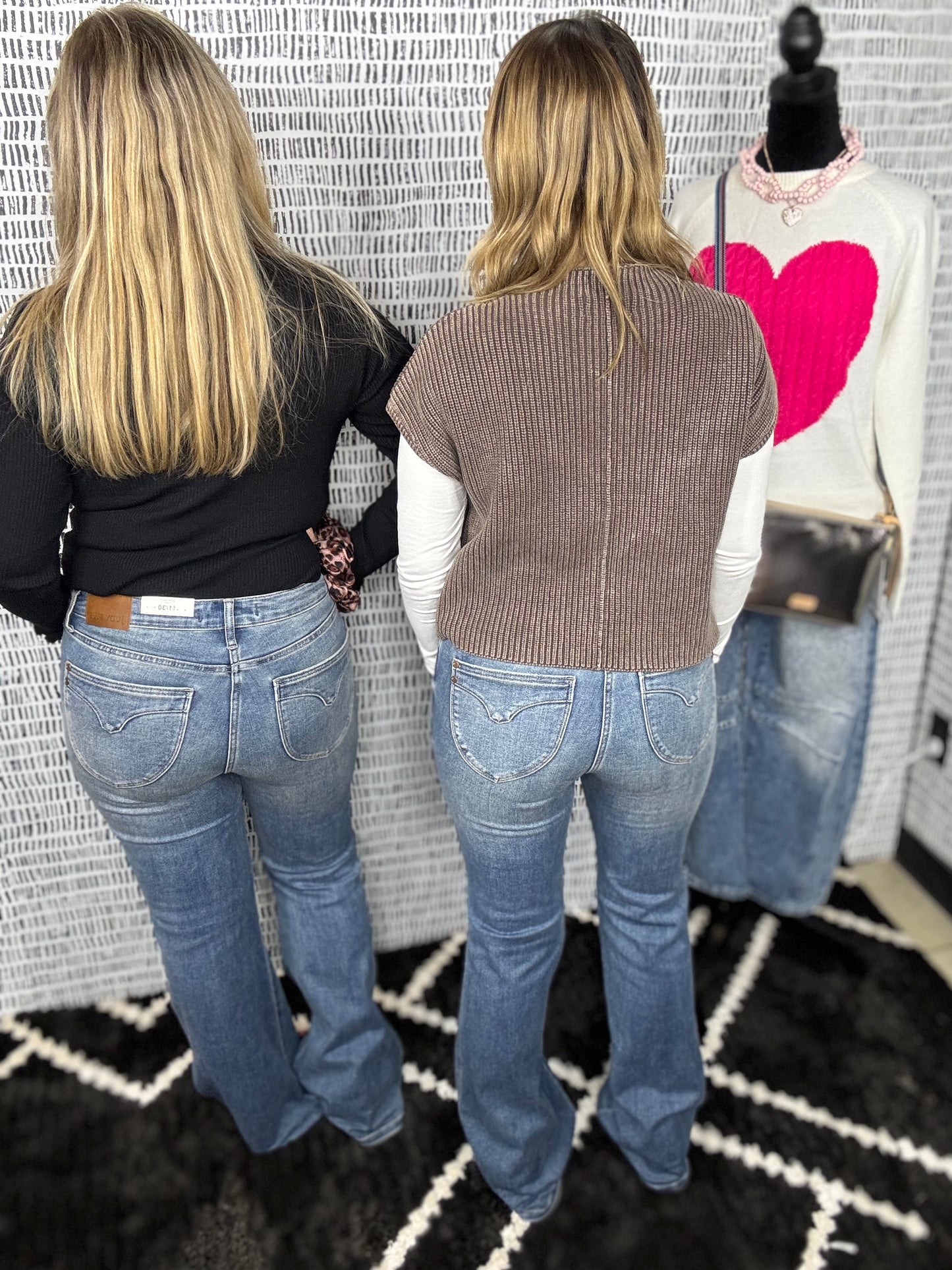 Flare Vintage Wash Tummy Control Denim