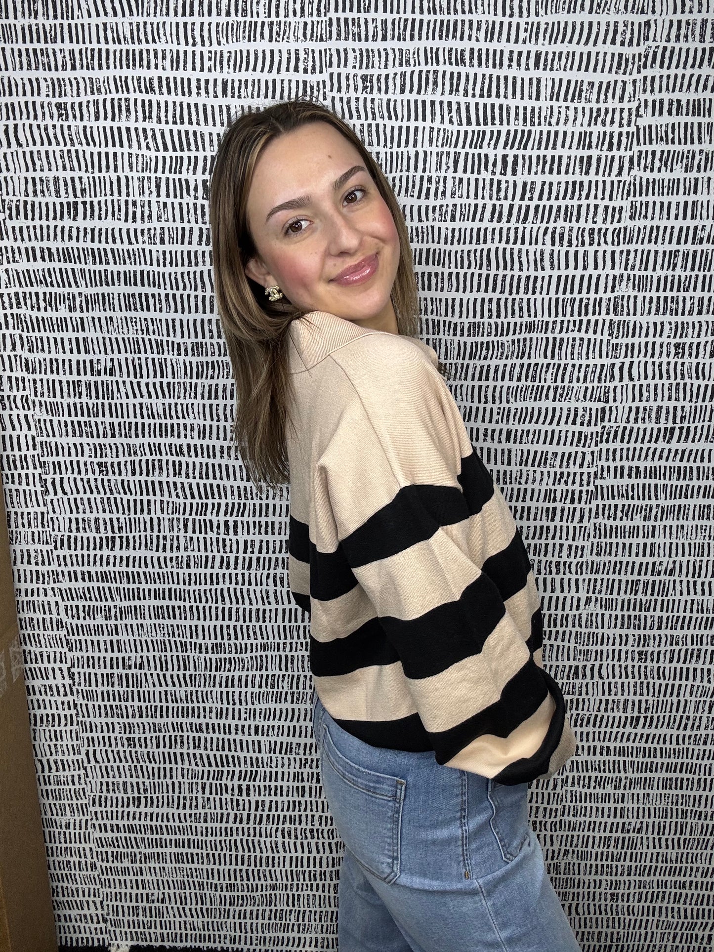 Polo Stripe Sweater Top