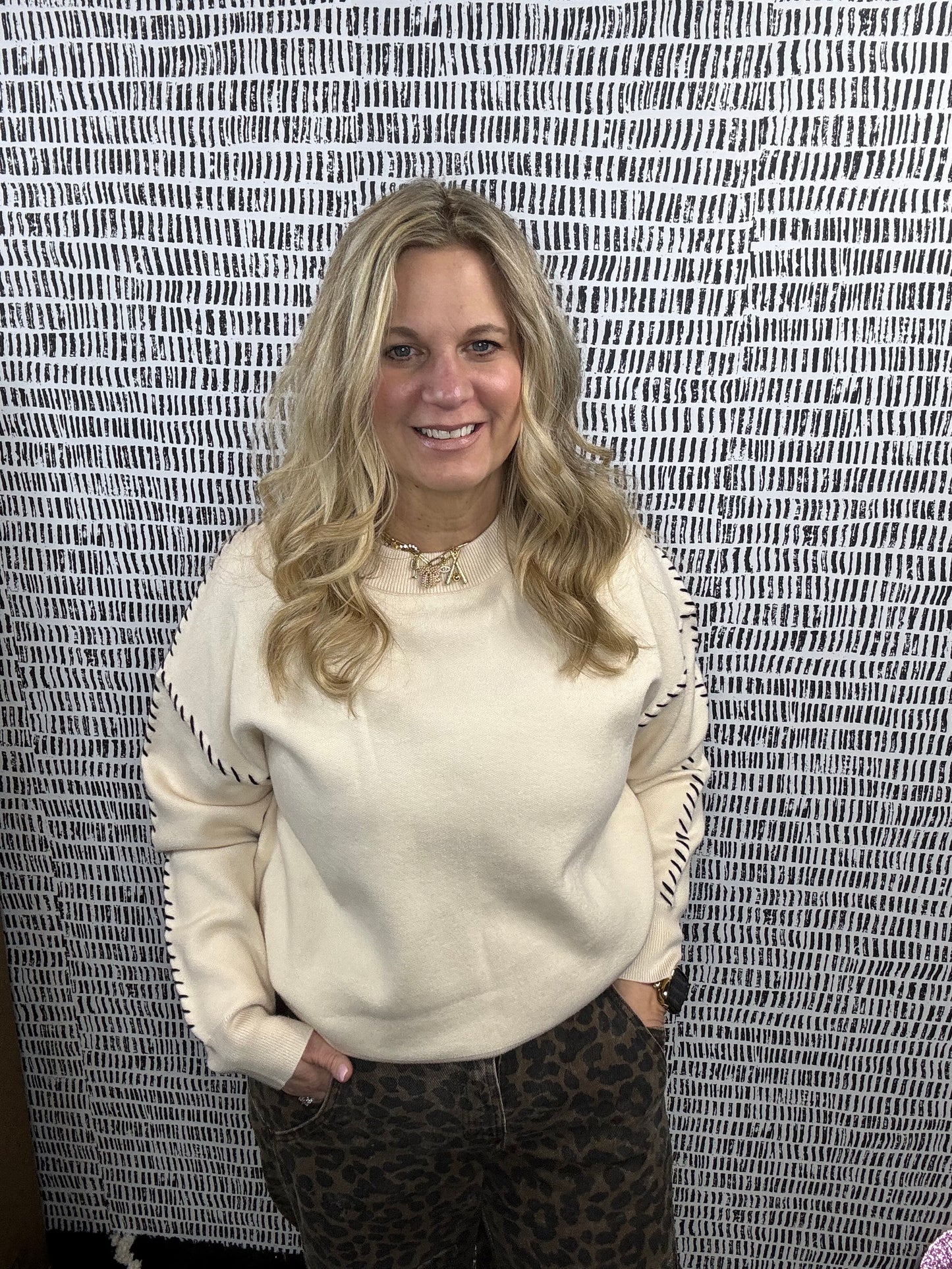 Contrast Stitch Sweater