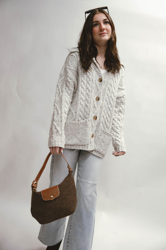 Nina Front Pocket Detail Oversized Cardigan