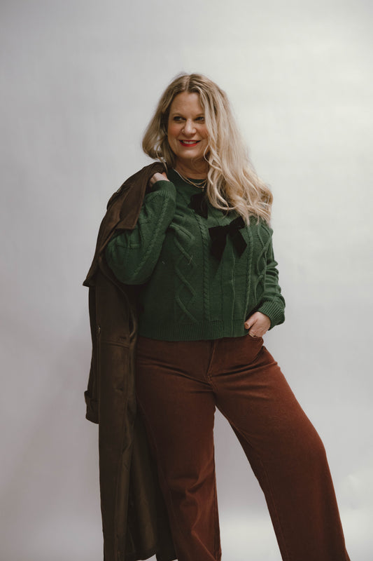 Bailey Cable Knit Crew Neck Cardigan