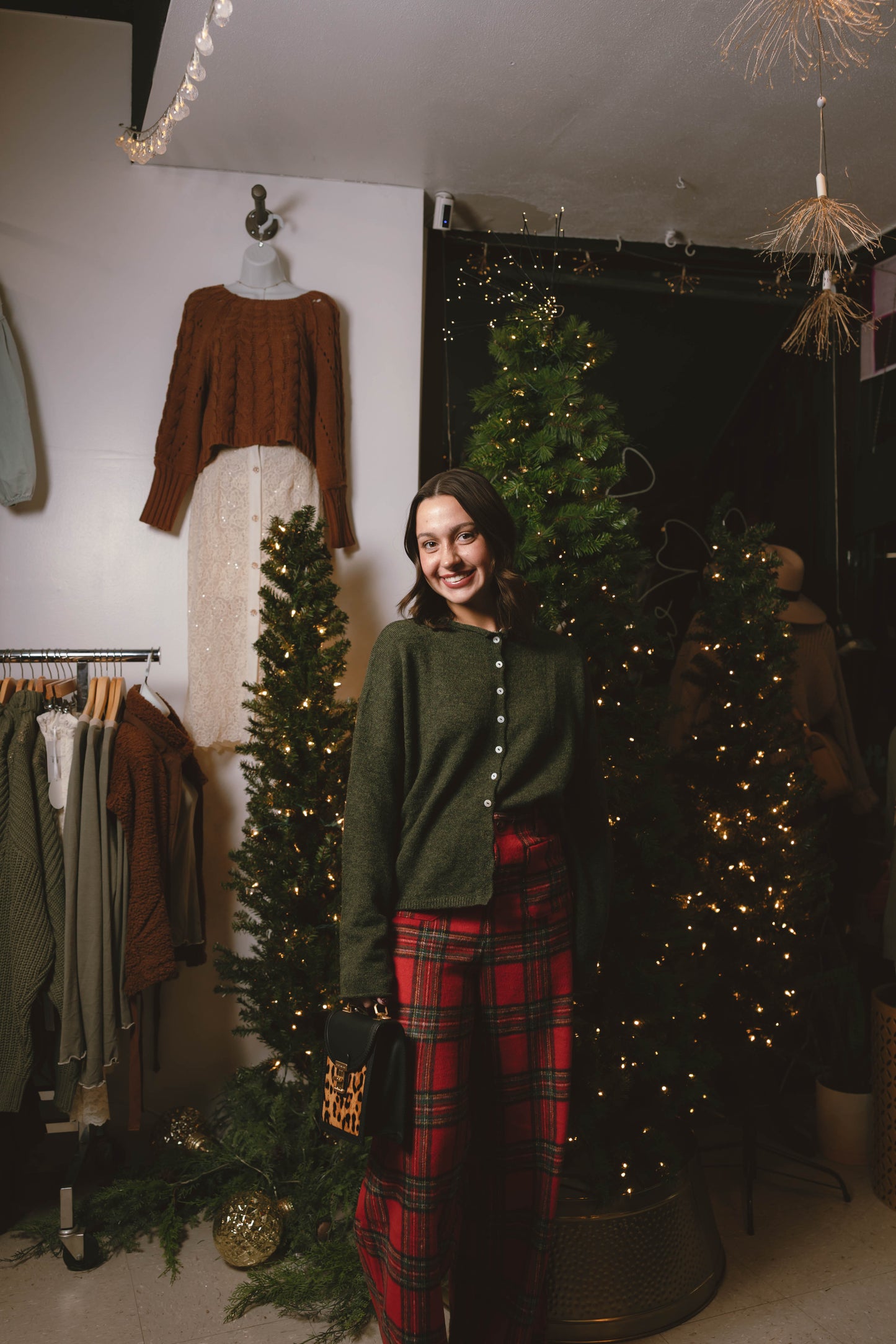 Santa Plaid Wide-leg Pants