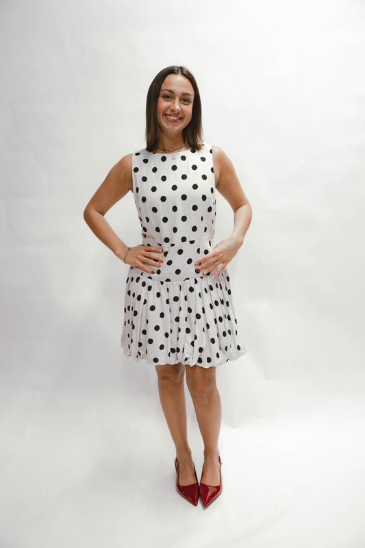 Frankie Polka Dot Sleeveless Bubble Dress