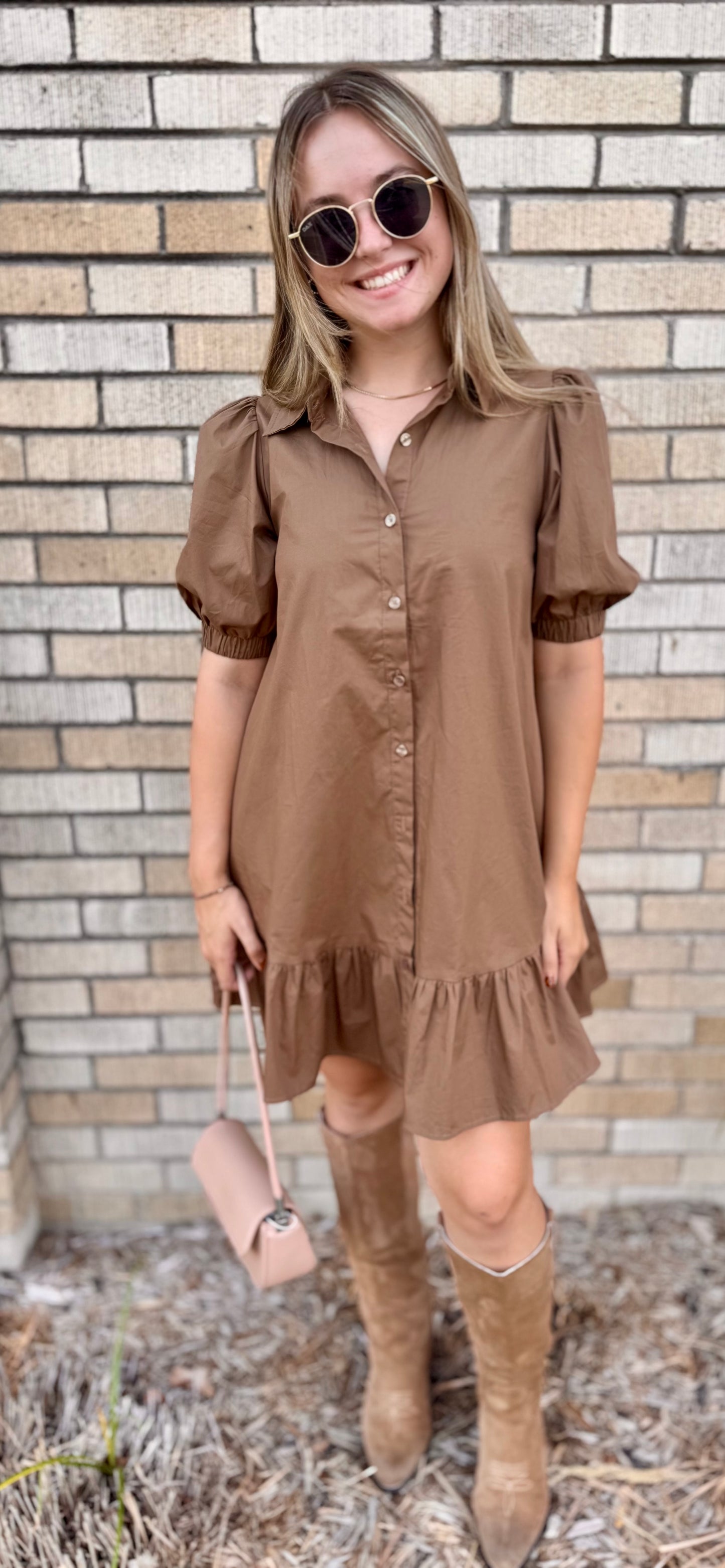Levy Button Down Shift Dress