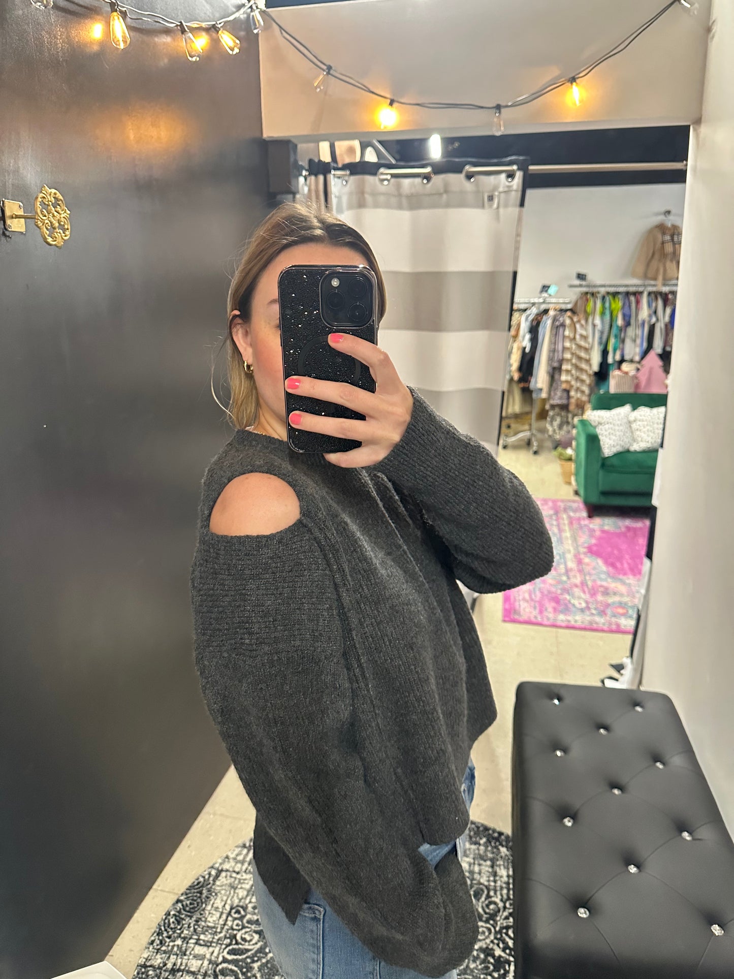 Shoulder Cut Out Sweater