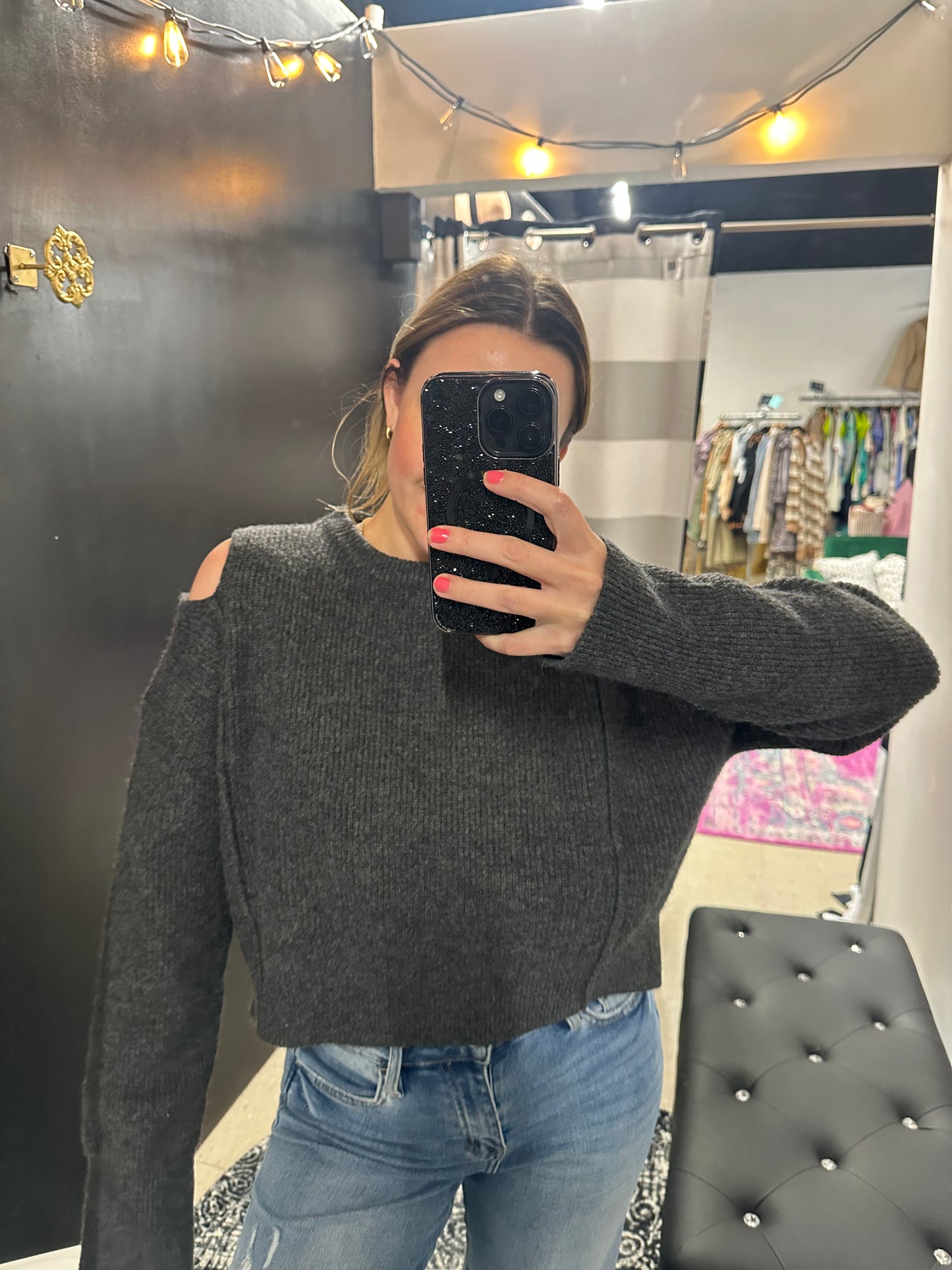 Shoulder Cut Out Sweater