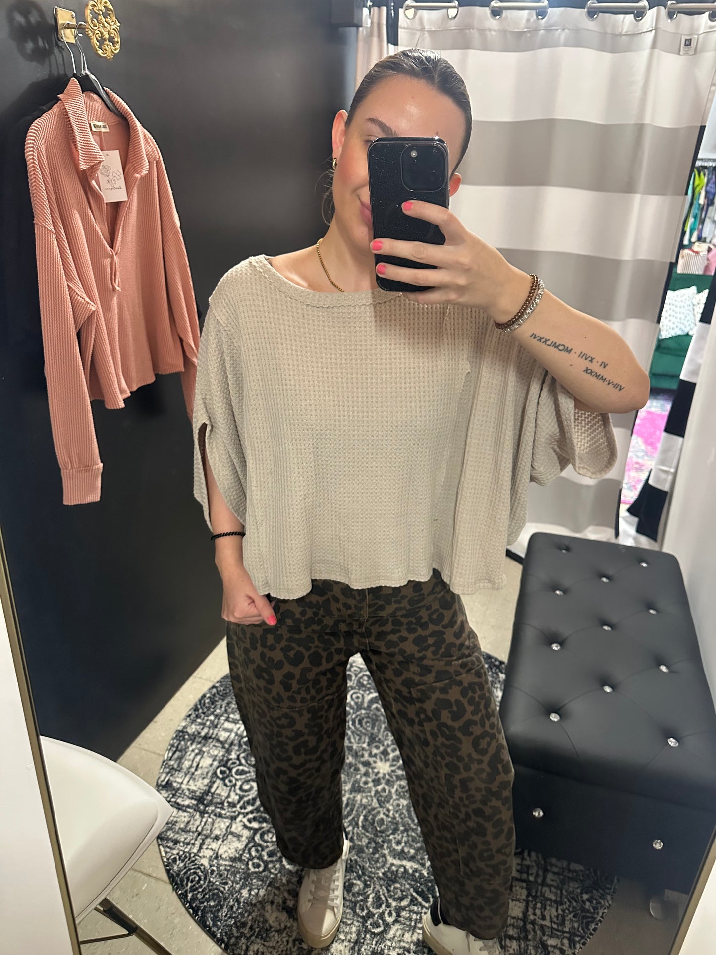 Waffle Knit Top