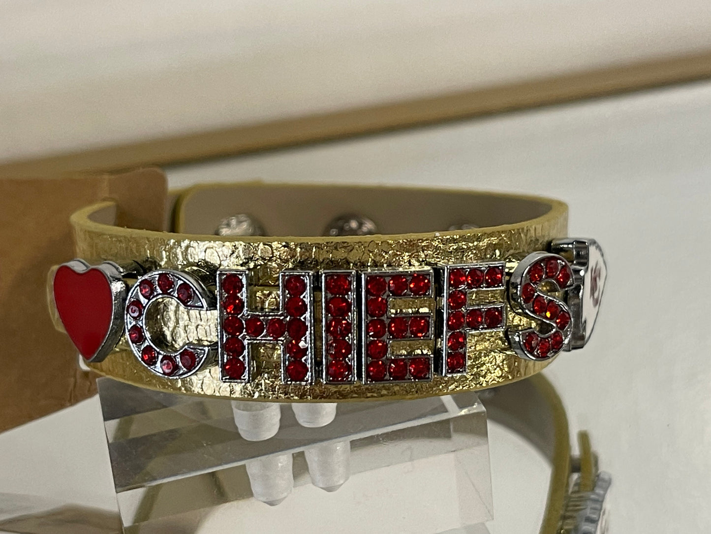 Chiefs Bling Leather Bracelet