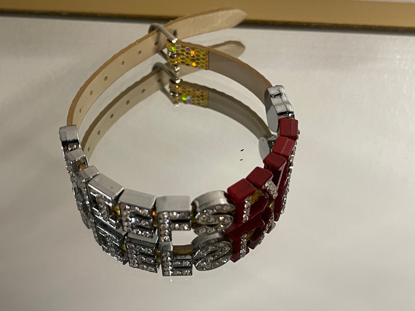 Chiefs Bling Leather Bracelet