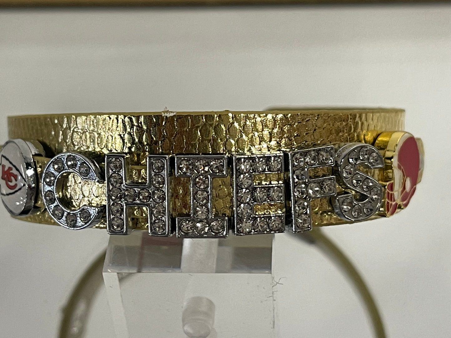 Chiefs Bling Leather Bracelet