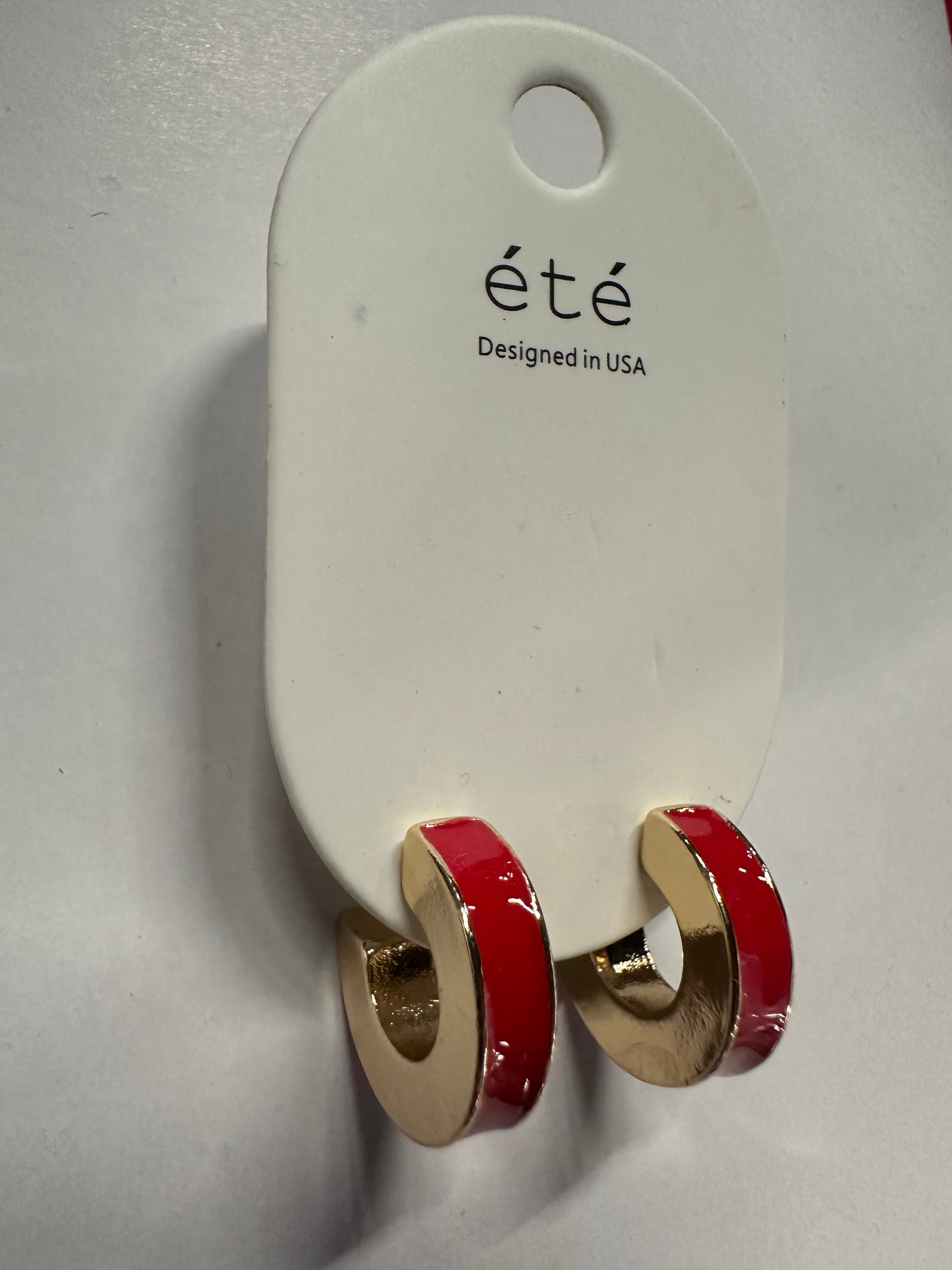 Mini Red/Gold Contrast Hoop