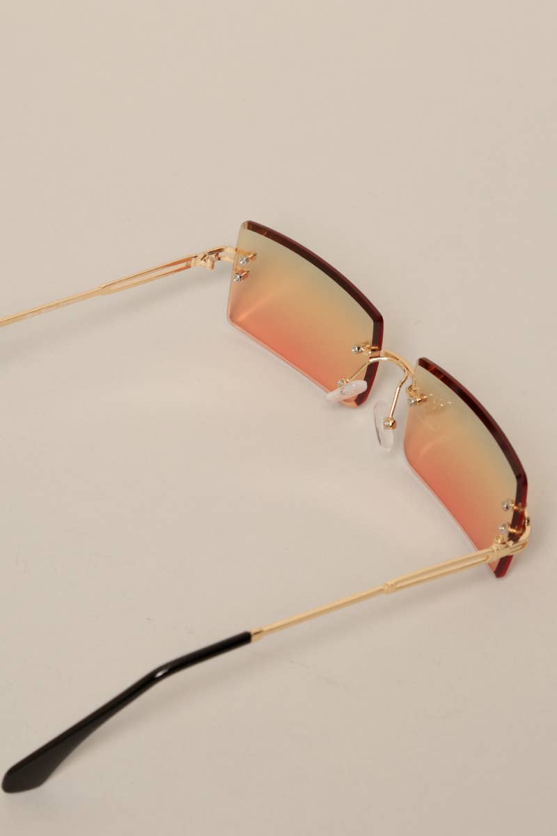 Rimless Rectangular Sunglasses