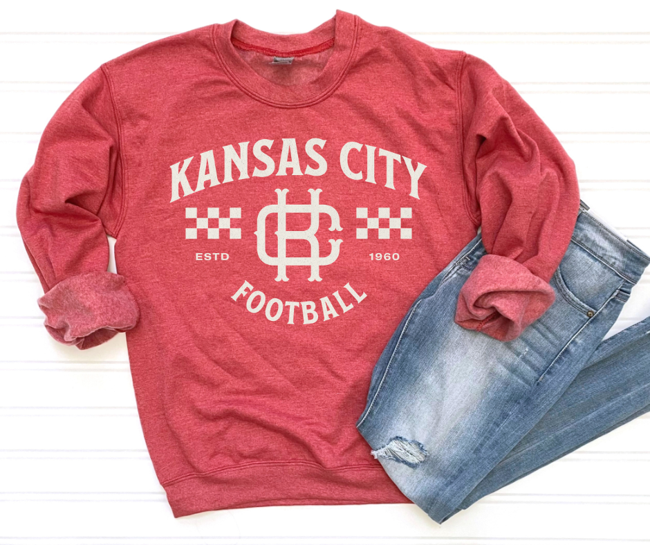 Vintage KC Checked Football Sweatshirt