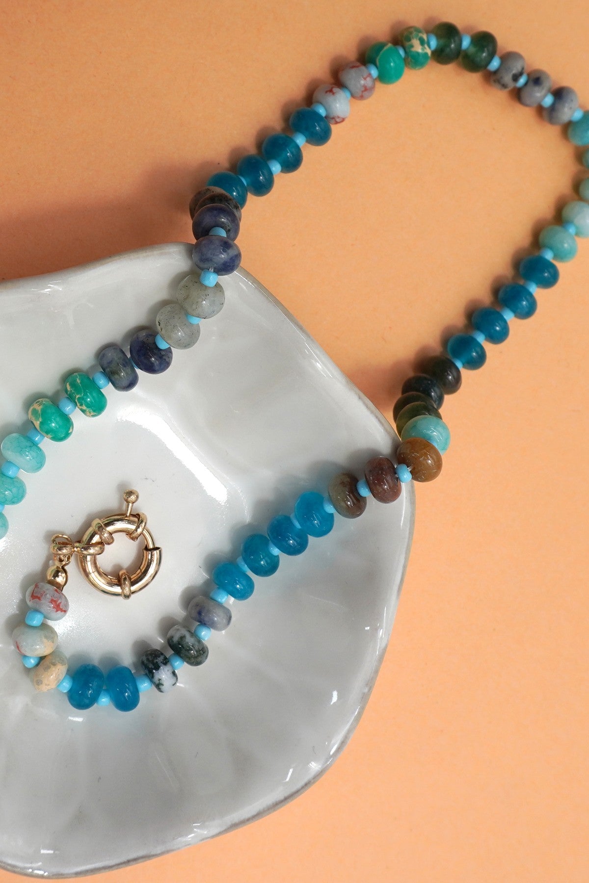 Agate Gemstone Beaded Necklace